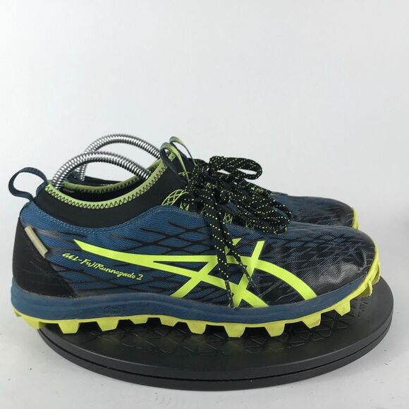 Asics Gel-Fuji Runnegade Trail 2 Blue/Yellow Running Shoes T633N Men’s Size 9 - Picture 4 of 13